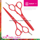 Red Teflon Coating Convex-Edge Stainless Steel Barber Hair Scissors and Hair Thinning Scissor