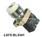 Lay5-Bl3341 Convex Spring Return Marked Push Button Switch