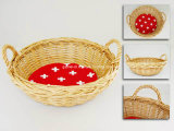 Natural Wicker Bread Basket with Fabric Lining (dB016)