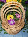 Natural Wicker Flower Basket with Handle (WFB005)
