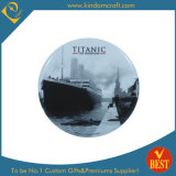 Cmyk Printed Tin Button Badge for Titanic Souvenir Gifts