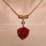 Christmas Gift- 24k Gold Rose Necklace