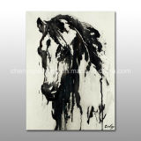 Handmade Horse Print Canvas with Brushstrokes