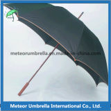 Wooden Shaft Wooden Handle Straight Automatic Open Quality Umbrella