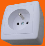 French Standard Wall Mounted 2 Pin Wall Socket with Earth (S8610)