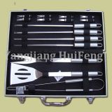 15PCS Stainless Steel Long Handle BBQ Kits with Aluminium Suitcase