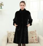 2014 New Women Fashion Faux Fur Coat Stripe Pattern Plus Big Size 5xl Winter Imitation Rex Rabbit Loose Thick Long Overcoat