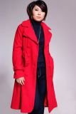Fashion Wool Polyester Viscose Women's Trench Coats (W0024)