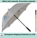 White Promotional Golf Umbrella with Custom Logo, Gift Umbrella, Advertising Umbrella