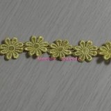 Yellow Flower Design Chemical Lace for Dress