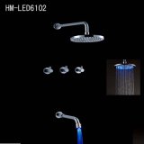 LED Color Change 8 Inches Brass Overhead Shower Set