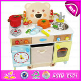 2015 Luxury Cook Game Kids Play House Kitchen Toy, Cute Wooden Kitchen Set Toy, Similation Stove Design Wooden Kitchen Toy (W10C146)