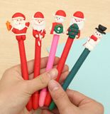 Polymer Clay Christmas Santa Claus Snowman Pen