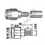 SMA Connector Male Crimping for Syv-50-2-2 Cable