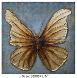 Modern New Design Hot Sell Golden Butterfly Oil Painting (LH-700586)