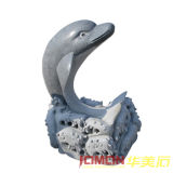 Carving Granite Stone Dolphin Sculpture (XMJ-DP01)