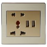 CE Electrical Socket with Dual USB Charger 2400mA