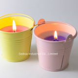Color Painted Bucket Citronella Candle with Handle (SK8087)