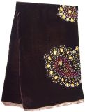 African Women Velvet Fabric for Making Dress Cl4031-Coffee