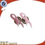 Fashion Ribbon Shape Anti-Cancer Awareness Metal Badge Pins (FTBD10161J)