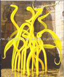 Unique Design Yellow Glass Sculpture for Decoration