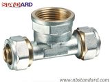 Pex-Al-Pex Fitting/Brass Tee with Female Thread Screw Fitting for Pex-Al-Pex Pipe