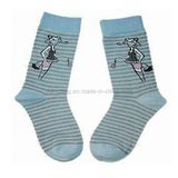 Cotton Girl Socks with Computer Design CS-153