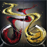Wall Art Wine Glasses Hand Painted Canvas Oil Painting for Home Decor (XD2-041)