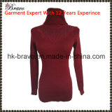 New Arrive Women Fashion High Neck Long Sleeve Viscose Nylon Knitted Sweater (BR218)