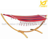1 Person Fringes Hammock with Wooden Stand