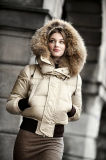 Woman's Short Down Jacket with Fur Trim (LOLA/D)