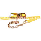 2'' Ratchet Strap / Cargo Lashing/100% Polyester Strap with Chain Anchor