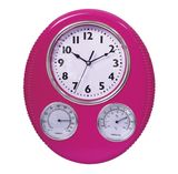Plastic Wall Clock with Weather Station (8987)