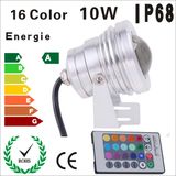 IP68 DC12V 10W Remote Control RGB LED Underwater Light with Convex Lens (GZSJ-SD-13)