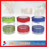 Glass Storage Jar with Color Lid