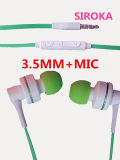 Earphones for iPhone/iPod, Mini Microphone and Flat Cable