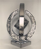 Circular Abstract Metallic Sculpture for Decorative