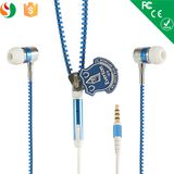 Fashion New Design Metal Zipper Earphone with Mic