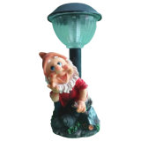 Polyresin Gnome Sculpture with Solar Light for Garden Decoration