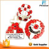 Hot Sale Remembrance Lest We Forget Hard Enamel Poppy Badges