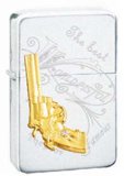 Star Metal Brass Oil Lighter (7025B) Carving /Emblem