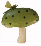 Metal Mushroom with Dragonfly Garden Stick Decoration (GD-A-15)