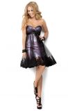 Black Short Tulle Bridesmaid Cocktail Party Prom Evening Dress