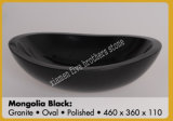 Oval Mongolia Black Granite Bathroom Sink