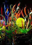 Multicolour Lily Art Blown Glass Craft Sculpture for Decoration