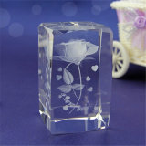 Beautiful Crystal Rose Cube for Holiday Gifts or Souvenir