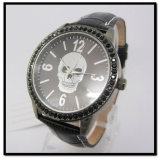 Alloy Watch with Leather Band Genuine Leather