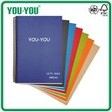 Custom Colorful Printed Soft Cover Plastic Single Spiral Notebook