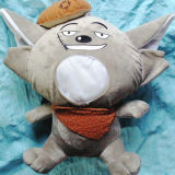 Large Size 50cm Cartoon Gray Wolf 3D Face Doll