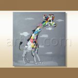 Giraffe Oil Painting for Decor